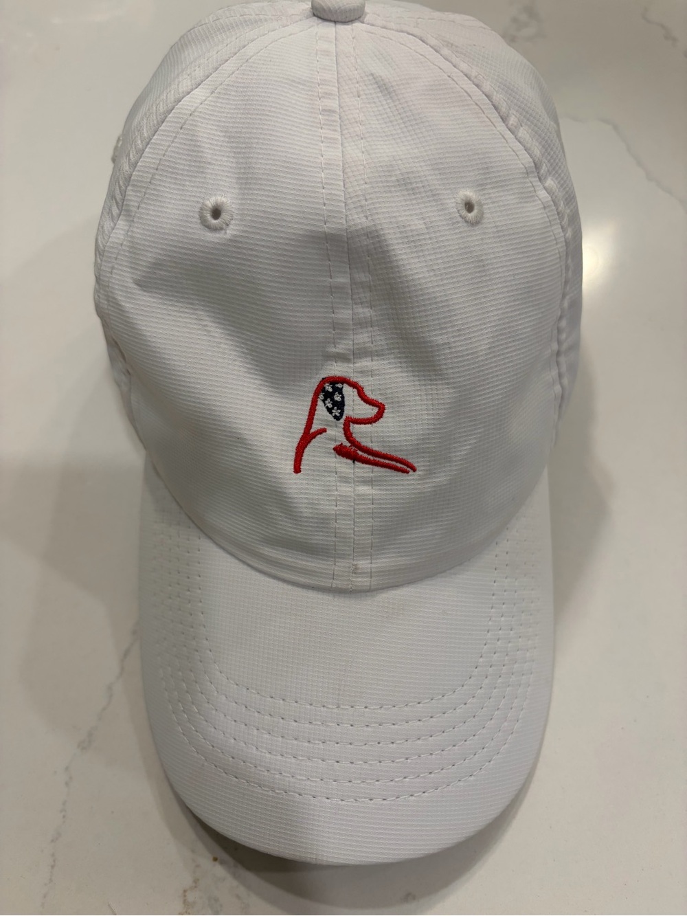 Rhoback "The Old Glory Poly" Performance Golf Hat - White with Patriotic America